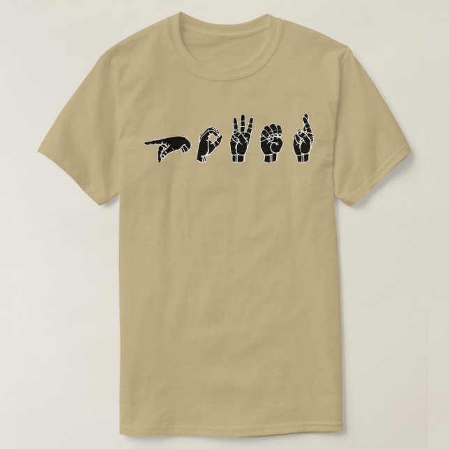 Camiseta DESIGN de Linguagem de Sinal POWER ASL (Frente do Design)