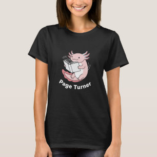 Camiseta Design de Livro Axolotl Minimalista Page Turner