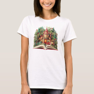 Camiseta Design de Livro de Natal Festivo