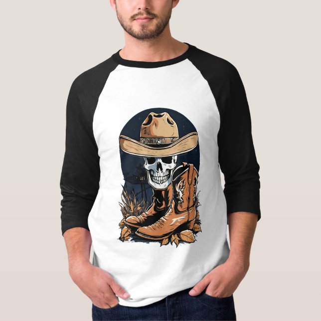 Camiseta "Design de Logo de Boné e Sapatos Elegante para Ca (Frente)