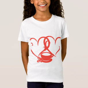 Camiseta Design de Logotipo de Café Romântico