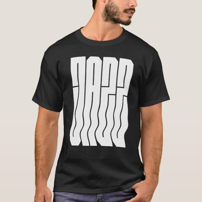 Camiseta Design de logotipo de jazz ondulado e ousado (Frente)