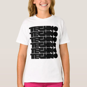 Camiseta design de logotipo de tipografia negrito techno