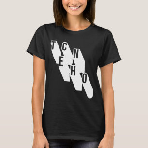 Camiseta design de logotipo geométrico de música techno