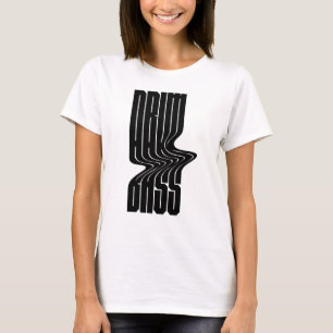 Camiseta design de logotipo negrito de drum and bass