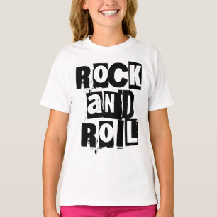 Camiseta design de logotipo ousado e desgastado de Rock and