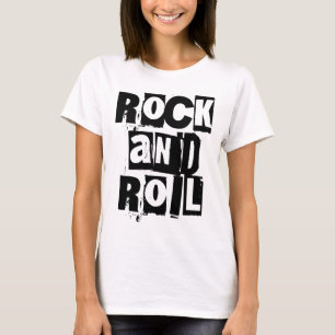 Camiseta design de logotipo ousado e desgastado de Rock and