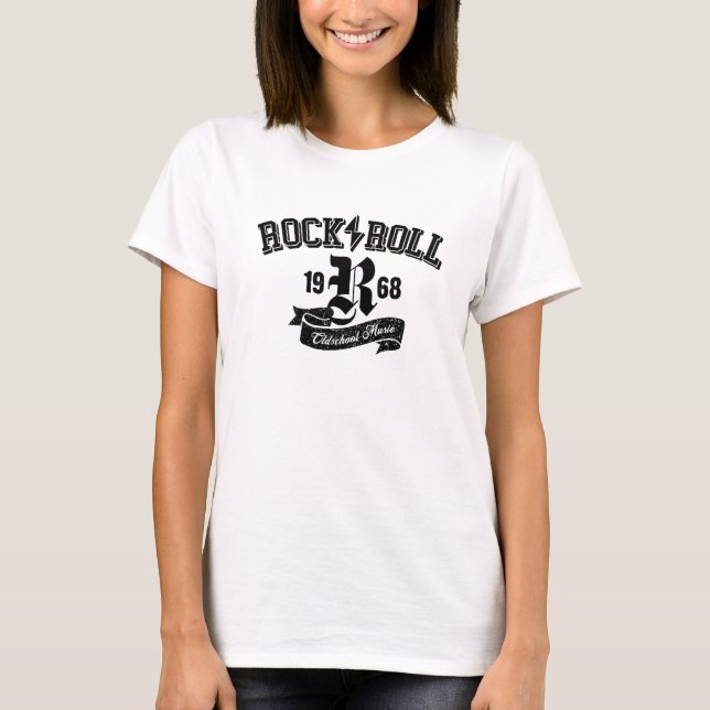 Camiseta design de logotipo Rock and Roll Oldschool (Frente)
