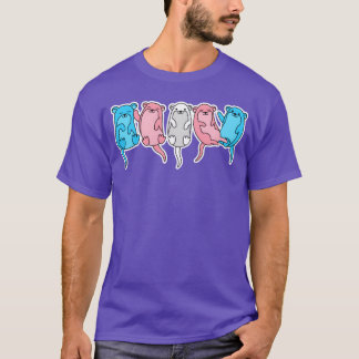 Camiseta Design de lontra da bandeira trans para pessoas or