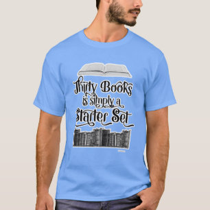 Camiseta Design de Lover de Livro de Início de 30 Livros
