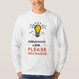 Camiseta Design de Luz de Recarga de Criatividade