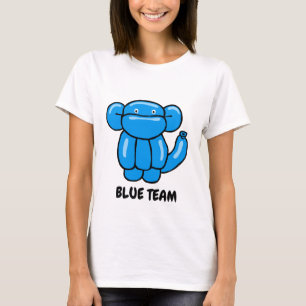Camiseta Design de macaco-balão azul-divertido
