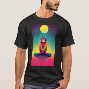 Camiseta Design de Macaco Meditando Sereno e Funky Munky