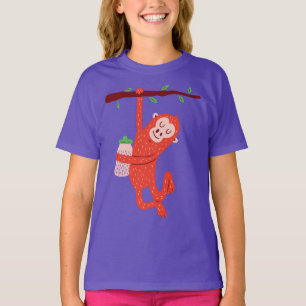 Camiseta Design de Macaco Pequeno Fofo