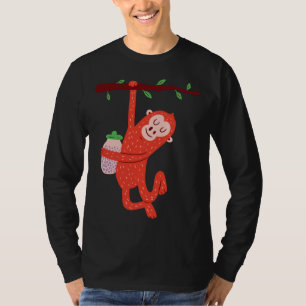 Camiseta Design de Macaco Pequeno Fofo