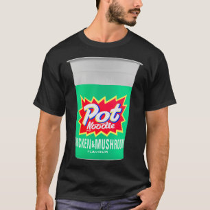 Camiseta Design de macarrão Pote de galinha e cogumelo