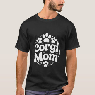 Camiseta Design de Mãe Corgi com Pegada de Pata Fofa para A