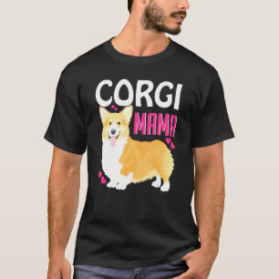 Camiseta Design de Mãe Corgi Lindos Corgis de Pembroke Wels