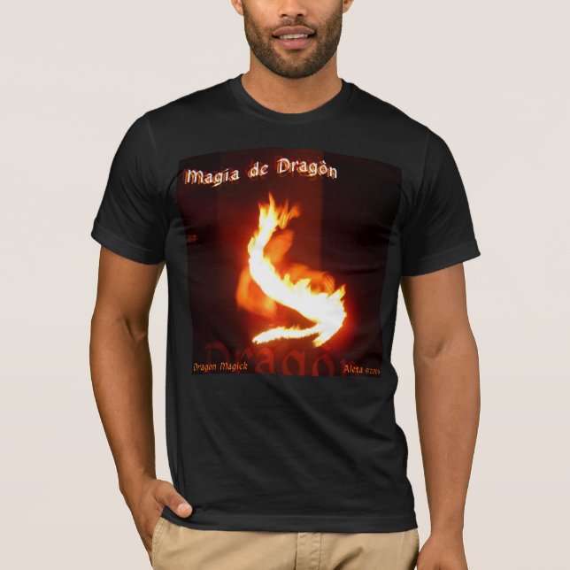 Camiseta Design de Magick Fireplay do dragão do ~ de Magia (Frente)
