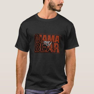 Camiseta Design de Mamãe Urso Vermelho Preto