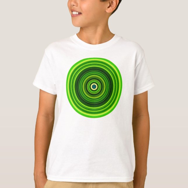 Camiseta Design de Mandala Verde Geométrico (Frente)