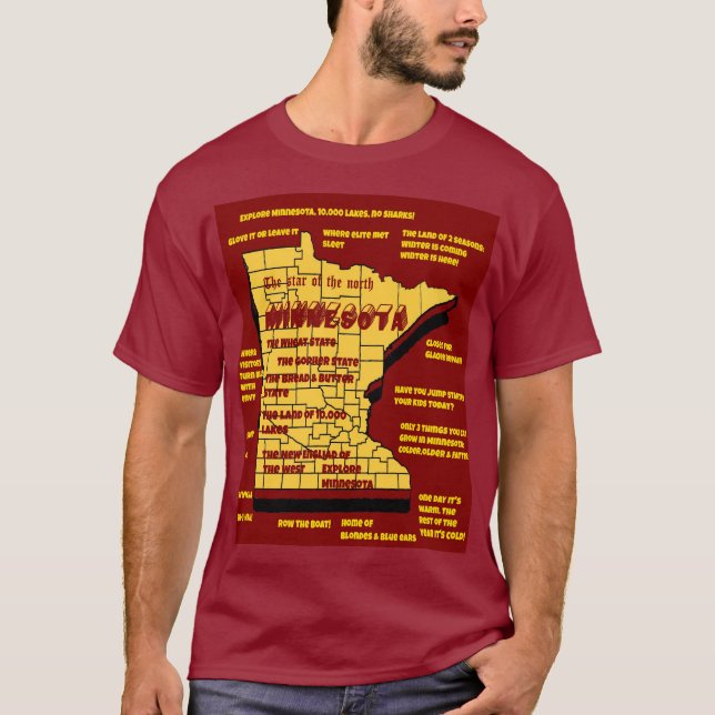 Camiseta Design de mapa engraçado em Wisconsin (Frente)