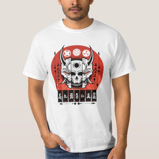 Camiseta Design de máscara Oni Japonês (Frente)