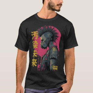 Camiseta Design de Máscara Punk do Futuro Contaminado de Tó