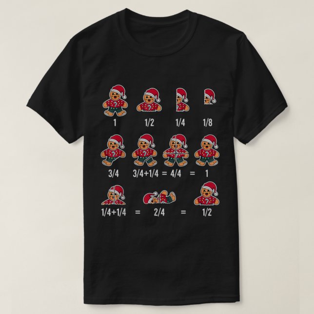 Camiseta Design de matemática de Natal engraçado de gengibr (Frente do Design)