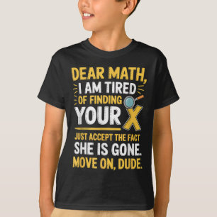 Camiseta Design de matemática engraçado para meninos e meni