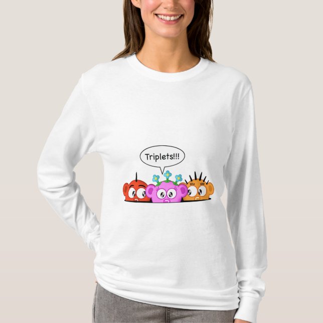 Camiseta Design de maternidade - objectivas triplas! (Frente)