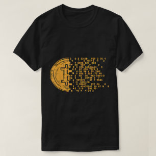 Camiseta Design de Matriz Bitcoin Digital