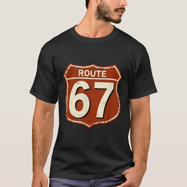 Camiseta Design de meme de estrada retrô engraçado da Rota  (Frente)