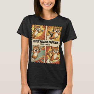 Camiseta Design de Meme de Gato Engraçado com Zoomies Ativa