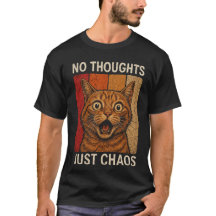 Design de Meme de Gato Laranja Caos Sem Pensamento
