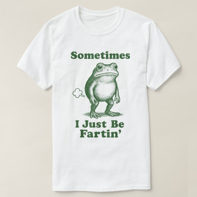 Camiseta Design de Meme de Sapo Engraçado Pum (Frente do Design)