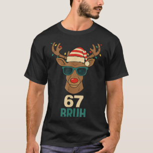 Camiseta Design de Meme Natal 67 Engraçado Seis Sete Mãos 6