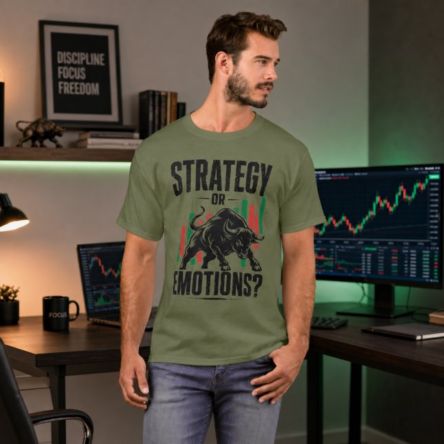 Camiseta Design de Mentalidade de Negociação de Touro com E (Image shown for illustration purposes only.)
