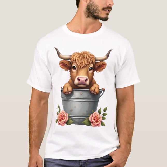 Camiseta Design de Mercado de Flores de Vaca das Terras Alt (Frente)