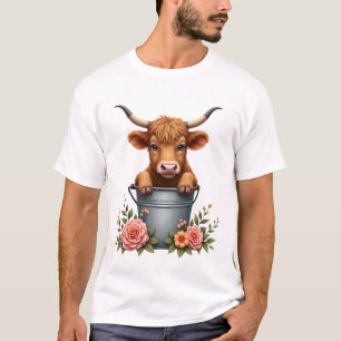 Camiseta Design de Mercado de Flores de Vaca das Terras Alt