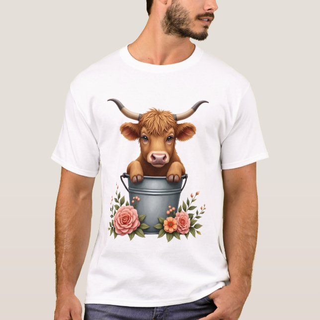 Camiseta Design de Mercado de Flores de Vaca das Terras Alt (Frente)