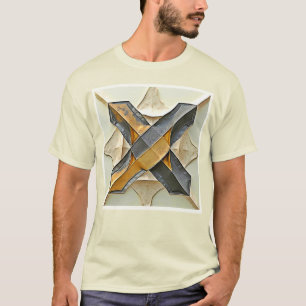 Camiseta Design de Metal Dourado Abstrato