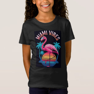 Camiseta Design de Miami Vibes Summer Flamingo-63454