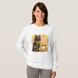 Camiseta Design de Mitologia do Gato do Antigo Egito Bastet