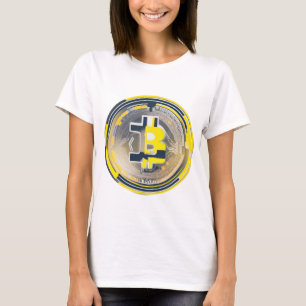 Camiseta Design de Moeda Digital - Arte Criptografada Inspi