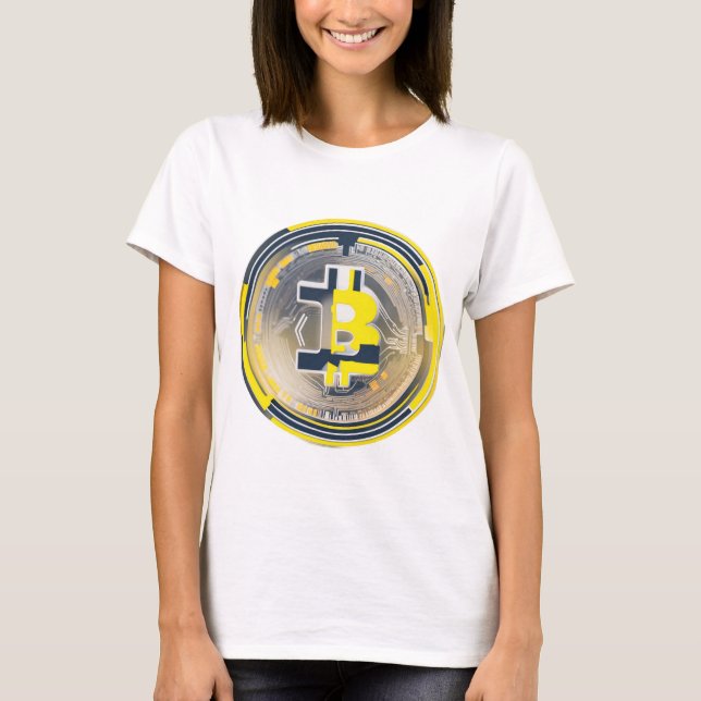 Camiseta Design de Moeda Digital - Arte Criptografada Inspi (Frente)