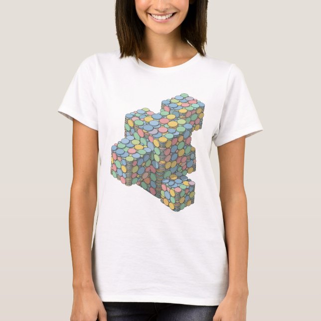 Camiseta Design de MOEDAS de Prata Icônicas (Frente)