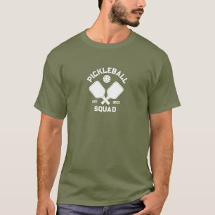 Camiseta Design de Monograma de Pickleball Elegante