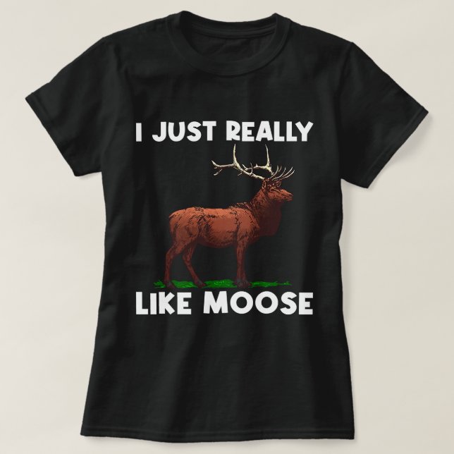 Camiseta Design De Moose Engraçada Para Homens Veados (Frente do Design)