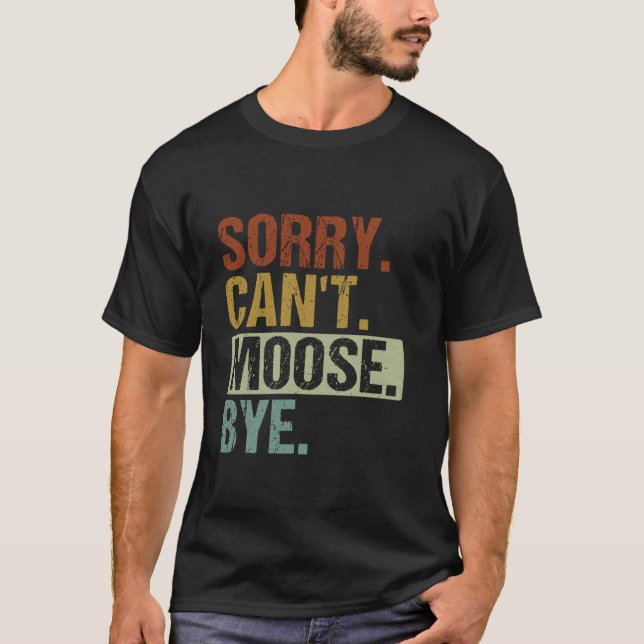 Camiseta Design De Moose Engraçado Retro Para Homens Moos (Frente)